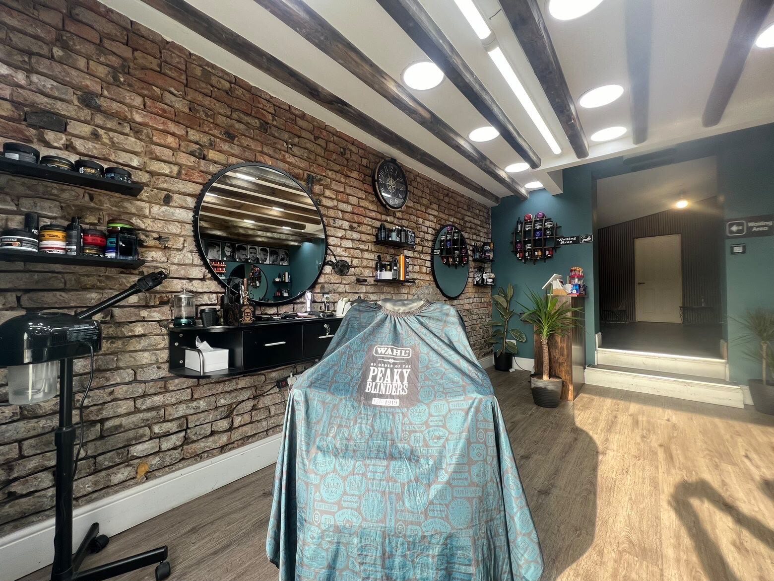 Barber chair and workstation at Cygneture Barbers
